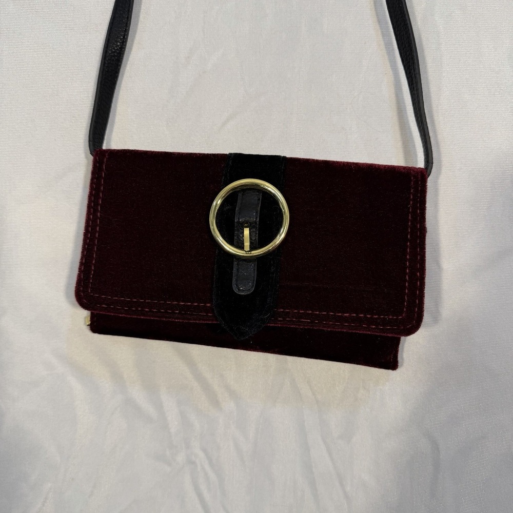 NEW Circus by Sam Edelman Burgundy Velvet Crossbody/Shoulder Buckle Purse